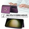 thumbnail image 3 of ELEHOLD Case for Samsung Galaxy S23 Plus,Business PU Leather Stand Case with Card Holder & Ring Holder,Deeppurple, 3 of 7