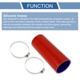 thumbnail image 4 of Unique Bargains 1 Set 70mm 2.76" ID 200mm 7.87" Length 0° Blue Red Car Silicone Hose with Clamps Universal, 4 of 7