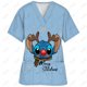 thumbnail image 3 of Uniforme de enfermera con estampado de Disney Stitch, uniforme de enfermera para mujer, cuello en V, uniforme clínico, hospital, atención médica, spa, camiseta, blusa, 3 of 5