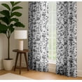 thumbnail image 4 of Vargottam 84 Inch Rod Pocket/Back Tab Cotton Curtains for Windows and Doors - Light Filtering Cotton - Light Filtering Drapes For Doors - Set of 2 Panels, 52"x84" - Floral Vine Print (Gray), 4 of 8