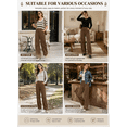 thumbnail image 6 of DOKOTOO Womens Casual Straight Leg Corduroy Pants High Waisted Trousers with Front Button Relaxed Fit Work Office Pants S-2XL, 6 of 8