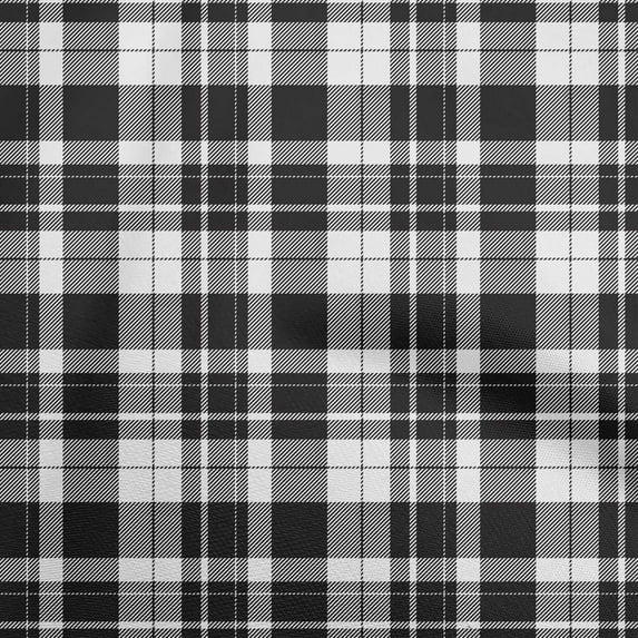 oneOone Silk Tabby Black Fabric Check Sewing Craft Projects Fabric Prints By Yard 42 Inch Wide