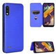thumbnail image 3 of Case for LG K22 Magnetic Carbon Fiber Leather Folio Flip Case with Card Holder Kickstand, 3 of 5