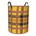 thumbnail image 2 of LNWH Laundry Basket, Yellow Plaid Scottish Pattern Foldable Laundry Hamper With Handles Waterproof, Medium Size, 2 of 8