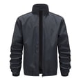 thumbnail image 3 of Dagegui Mens Hiking Jackets Stand Collar Windbreaker Softshell Jacket Fall Windproof Zip Up Coat with Pockets Dark Gray L, 3 of 3