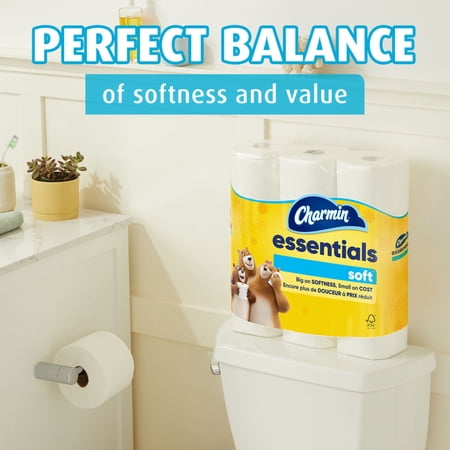 Charmin Essentials Soft Toilet Paper 12 Mega Rolls, 330 Sheets Per Roll