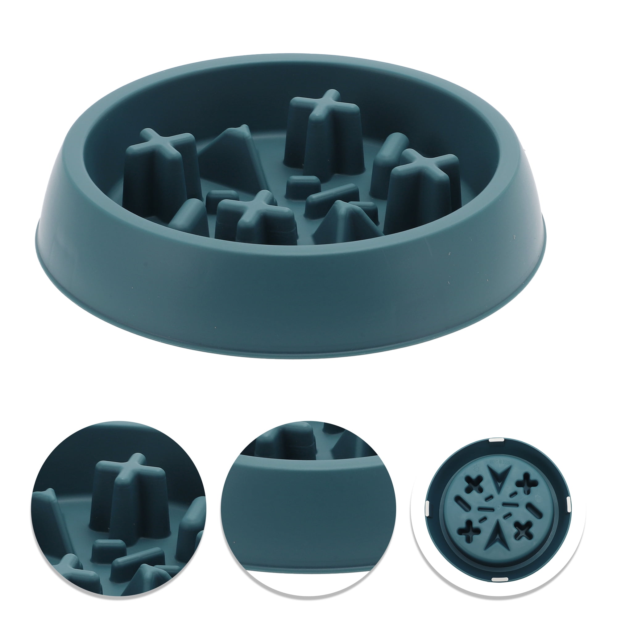 Unique Bargains 1 Pc Convenient Round Dog Bowl for Indoor and Outdoor Blue