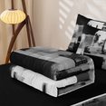 thumbnail image 6 of Homewish Watercolor Block Zipper Twin Comforter Sets with Fitted Sheet and 2 Pillowcases,Abstract Grunge Zipper Bedding Set,Gray,Black Reversible,4pcs, 6 of 8