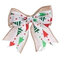 thumbnail image 2 of PiGOGI Christmas Decorations Large Decorative Ribbon Bows with Printed Patterns for Tree Wreath Gift Box Decor, 2 of 7