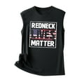 thumbnail image 4 of Usmixi 4th of July Tank Top for Women Independence Day Patriotic Tshirts Loose Comfy Lightweight Pullover Vest Summer Letter Print Round Neck Sleeveless Fashion Blouses Black xxl, 4 of 5