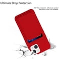 thumbnail image 4 of for Silicone Wallet Case iPhone 14 Case with Card HolderShock-Absorbing，Never Broke Soft Slim Wallet Case Holder Compatible with for Women and Men-Red, 4 of 6