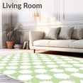 thumbnail image 2 of ODIKA 5'x7' Machine Washable Non-Slip Area Rug, Gingham Grid Farmhouse Crosshatch Design High Traffic Rug with Pad, Green, 513186, 2 of 8