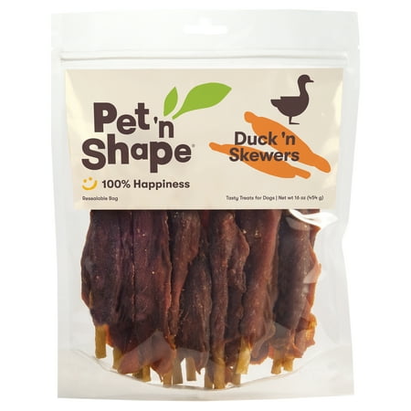 UPC: 0032657208164 | Pet n Shape Chik n Skewers – Duck Wrapped Rawhide Chew Dog Treats – 1 Pound