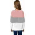 thumbnail image 2 of KISSMODA Girls Tops Casual Long Sleeve Shirts Loose Round Neck Tunic Blouse, 2 of 5