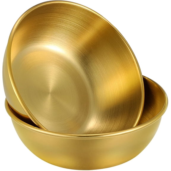Stainless Steel Sauce Dishes,2 Pack Dipping Bowls,Small Bowls for Side dishes, Appetizer,Dip,Sushi.Reusable and Dishwasher Safe (2, Golden)