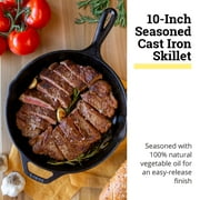 Lodge 10 Inch Cast Iron Skillet - Chef Collection - Pre-Seasoned Cast Iron Pan - Cooking Skillet for Frying, Searing & More - Cast Iron Skillets - Kitchen Essentials