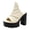 White, variant on Womens Heeled Sandals Backless Retro Slouchy Leather Platform Heels Casual Chunky Lug Sole Peep Toe Dress Shoes Black Size 8.5