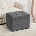 thumbnail image 2 of SONGMICS Storage Ottoman Storage Bench Footstool Folding Cube Footrest 286 lb Capacity for Entryway Living Room Bedroom Home Office Dark Gray, 2 of 7