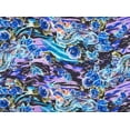 thumbnail image 2 of Zelouf Paisley Swirl Rose On Charmeuse  , Sewing, DIY, Crafts Fabric by the Yard, Turq/purple, 1 Yard, 2 of 2