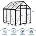 thumbnail image 5 of Amkui Large Aluminum Walk-in Green Houses for Outdoors, Polycarbonate Greenhouse with Sliding Doors & Roof Vent, Sunroom Winter Greenhouse for Outside Patio, Backyard, Garden, 5 of 10