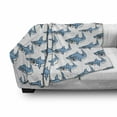 thumbnail image 2 of Sea Animals Soft Flannel Fleece Throw Blanket, Fierce Predator Wild Shark Swimming Sharp Teeth Bite Nautical Theme Pattern, Cozy Plush for Indoor and Outdoor Use, 60" x 80", Blue White, by Ambesonne, 2 of 5