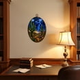 thumbnail image 4 of Canvas Wall Art Western Landscape Stained Glass Art Cacti Oval Framed Canvas Prints Vintage Wall Hanging Decor for Home Decorations 8.6"x11.4", 4 of 7