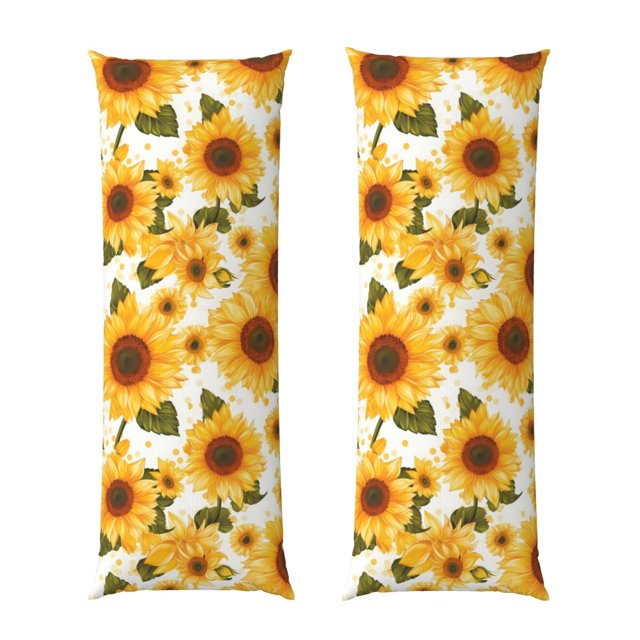 Balery Yellow Polka Dot Sunflower Funda Protectora para Almohada Corporal de Algodón Hipoalergénico con Cierre(55 x 21 pulgadas), Almohadas No Incluidas