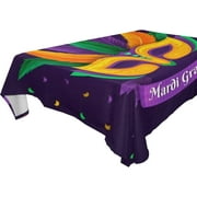 SKYSONIC Mardi Gras Tablecloth Waterproof Washable Polyester Square Table Cover Durable Tablecloth for Kitchen Dining Table Party Decor (54 X 72 Inch)