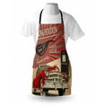 thumbnail image 3 of Cars Apron Poster Style Image Gasoline Station Commercial Kitschy Element Route 66 Print, Unisex Kitchen Bib Apron with Adjustable Neck for Cooking Baking Gardening, Vermilion Beige, by Ambesonne, 3 of 3