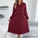 thumbnail image 1 of TaTaai Women‘s Casual Collared Dress, Long Sleeve Shirt Dress Maxi Length, Solid Color Button Down Tunic Dress, Fall Winter Office Wear Gift, 1 of 8