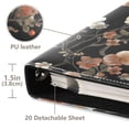 thumbnail image 3 of FORMRS 3 Ring Photo Album 4"x6" Self Adhesive Large Capacity PU Leather Cover, Black Flowers, 3 of 8