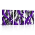 thumbnail image 2 of Visual Art Decor Abstract Wall Art Purple Geometric Lines Painting 12"x16" Framed Canvas Art Prints Set of 3, 2 of 9