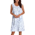thumbnail image 4 of Oksale Floral House Dress for Women Lightweight Casual Henley Knee Length Pajama Dress with Pockets Cozy Sleeveless Nightgowns Multicolor L, 4 of 9