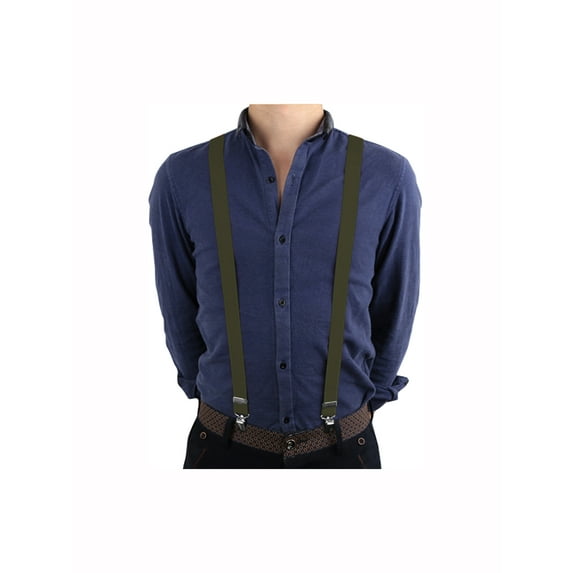 Allegra K Adult Adjustable Metal Clip Elastic Suspenders Braces