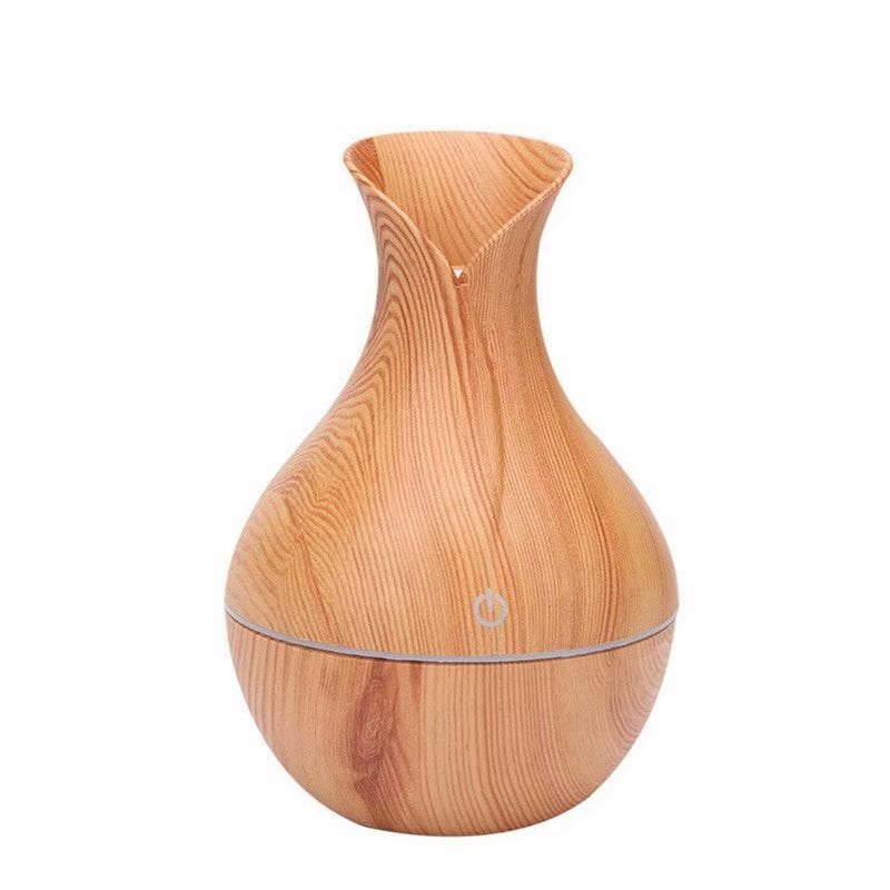 VicTsing Mini Humidifier Wood Grain LED Ultrasonic Humidifier Vase USB