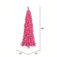 thumbnail image 2 of Vickerman 5.5' Flocked Pink Pencil Fir Artificial Christmas Tree, Pink Dura-lit LED Lights, 2 of 2