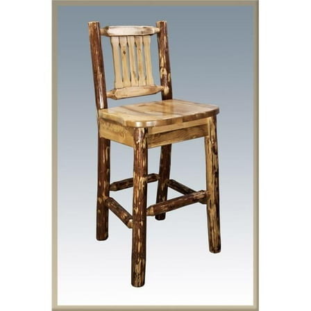 Montana Woodworks  Counter Height Barstool with Back - Glacier Country Collection