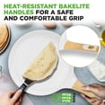 thumbnail image 4 of NutriChef 11” Non-Stick Crepe Pan with Wooden Spreader, Durable Marble Coated Dosa Pan, Bakelite And Wood Handle With Induction Bottom, Easy-to-Clean, Stain-Resistant (White Cream Marble), 4 of 7