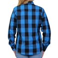 thumbnail image 2 of Hot Leathers FLL3004 Ladies Black and Aqua Long Sleeve Flannel Medium, 2 of 2