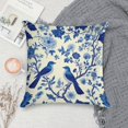 thumbnail image 5 of Blue Pioneer Flower And Bird Pillow Covers,Blue Pioneer Flower And Bird Throw Pillow Covers 20"×20" ,Living Room Sofa Couch Pillow Covers,Decorative Pillow Covers, 5 of 7