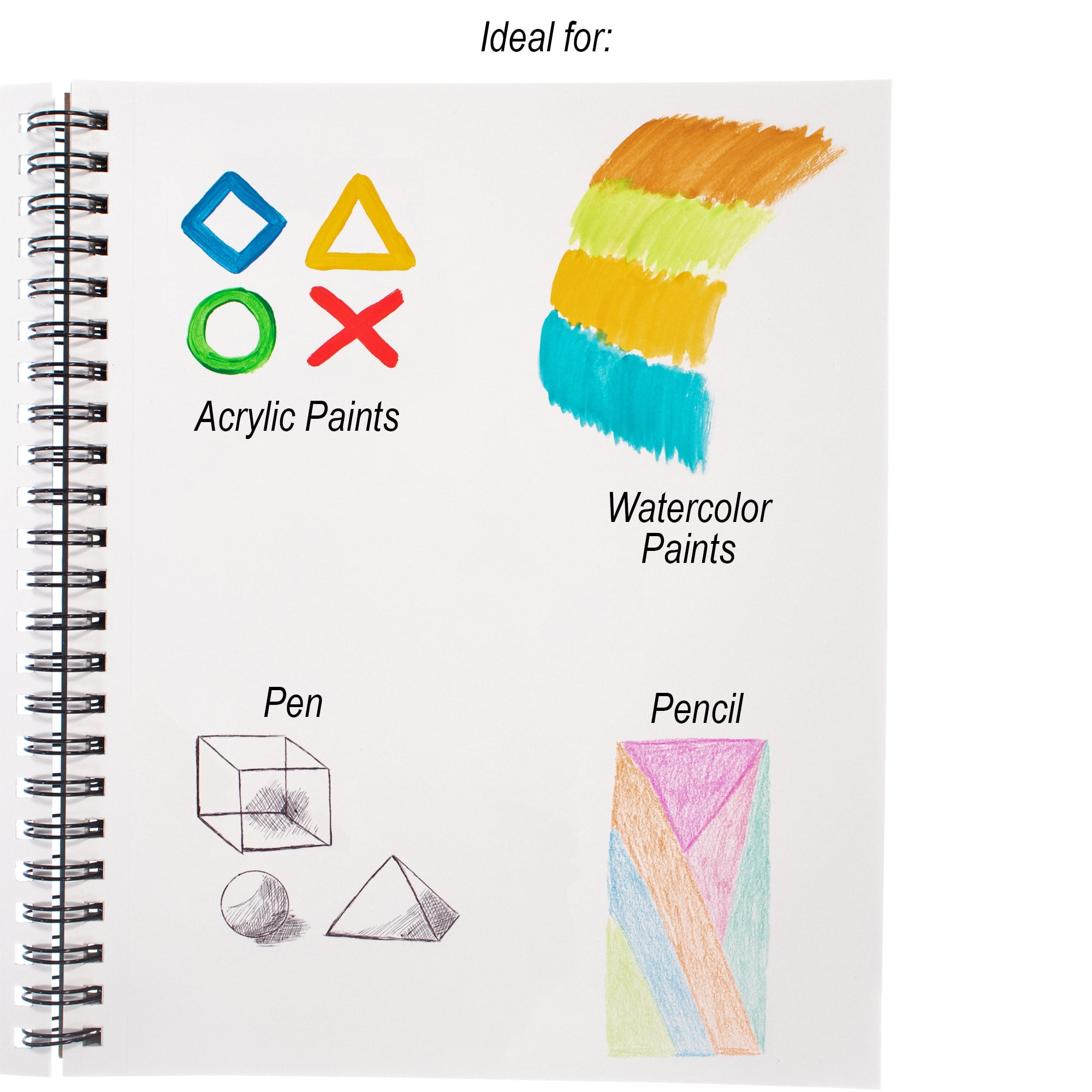 Craft County’s Multimedia Paper Pad – Sketchpad – 9 x 12 inches – 60 Sheets – Heavy Weighted Paper