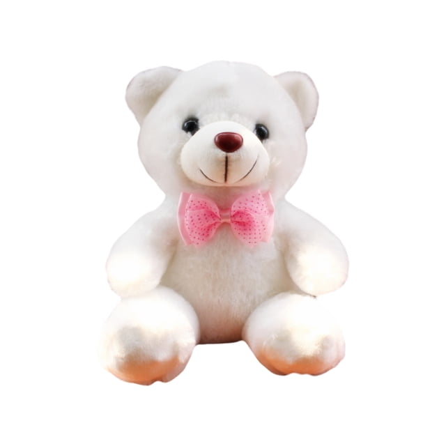 Glowing Bear Toy LED Colorful Power Switch Protection Cute Teddy Stuffed Animal Plush Doll for Kids / Adult
