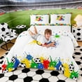 thumbnail image 3 of Erosebridal Splash Soccer Letter S Queen Comforter Set, Sport Bedding Comforter Set for Boys and Girls, Polka Dots Reversible 3 Pieces, 1 Comforter and 2 Pillowcases, 3 of 6