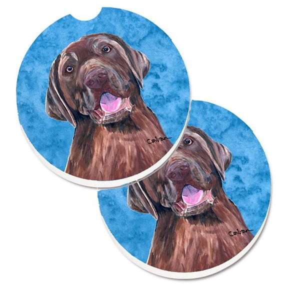 Blue Labrador Set of 2 Cup Holder Car Coaster