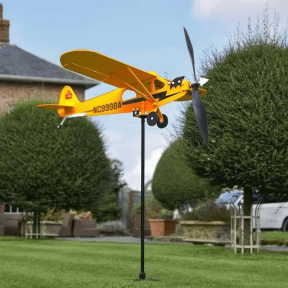 Dafatpig 3D Airplane Weathervane, Metal, 12.6'' x 11.8"
