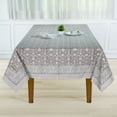 thumbnail image 5 of Ridhi -Taupe and Off White 72x140 Inch rectangle 100 % Cotton indian block print resuable tablecloth, 5 of 7