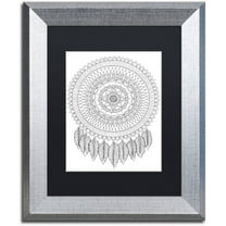 Trademark Fine Art "Mandalafeather Dreamcatcher" Canvas Art by Hello Angel, Black Matte, Silver Frame