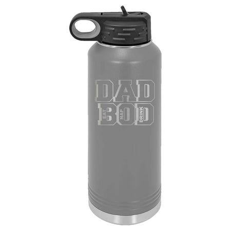 

Mato & Hash 32oz Dad Bod Laser Engraved Water Bottle Grey LASLWB210 Dad S28