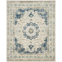 SAFAVIEH Evoke Teale Traditional Bordered Area Rug, Ivory/Blue, 8' x 10'