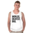 thumbnail image 4 of Worlds Okayest Bro Sibling Brother Tank Top Sleeveless Tee Men Brisco Brands X, 4 of 5